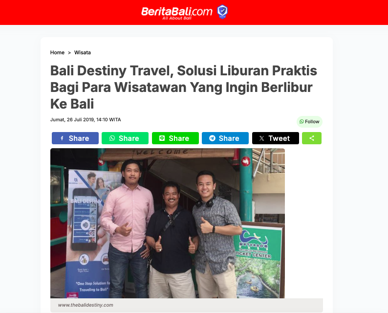 Bali Destiny on Beritabali.com